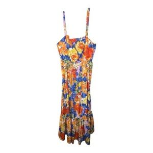 Mika & Gala Floral Elegance Midi Dress Sz 16